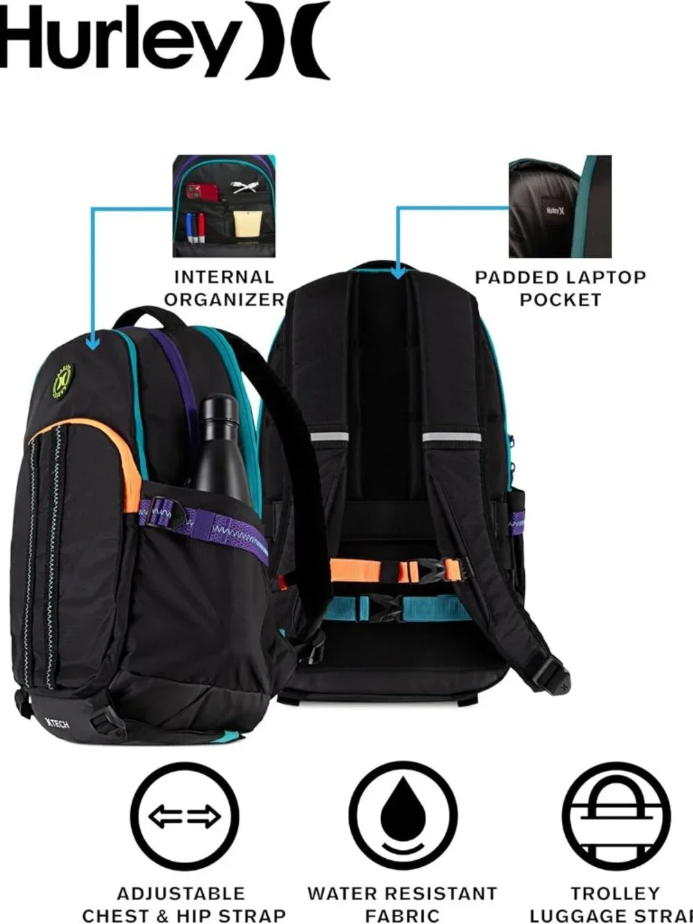Hurley Unity Red Joshua Commuter Travel Backpack/NWT